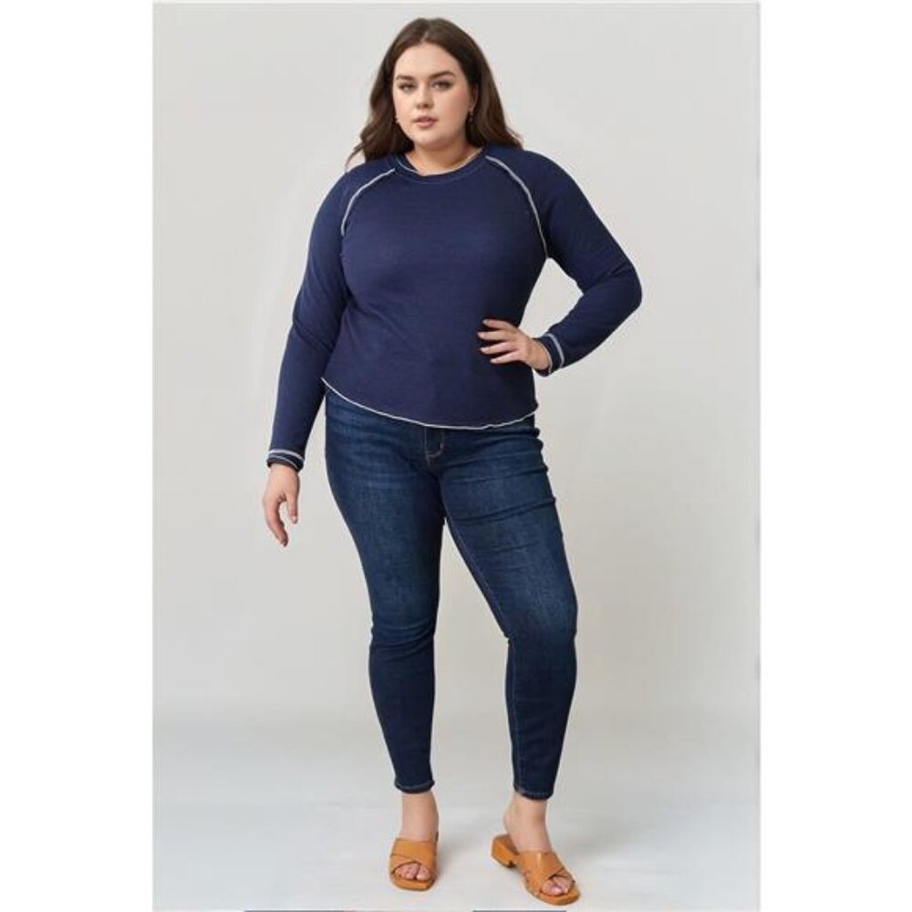 Basic Bae Long Raglan Sleeve Round Neck Top - Picture 12 of 16